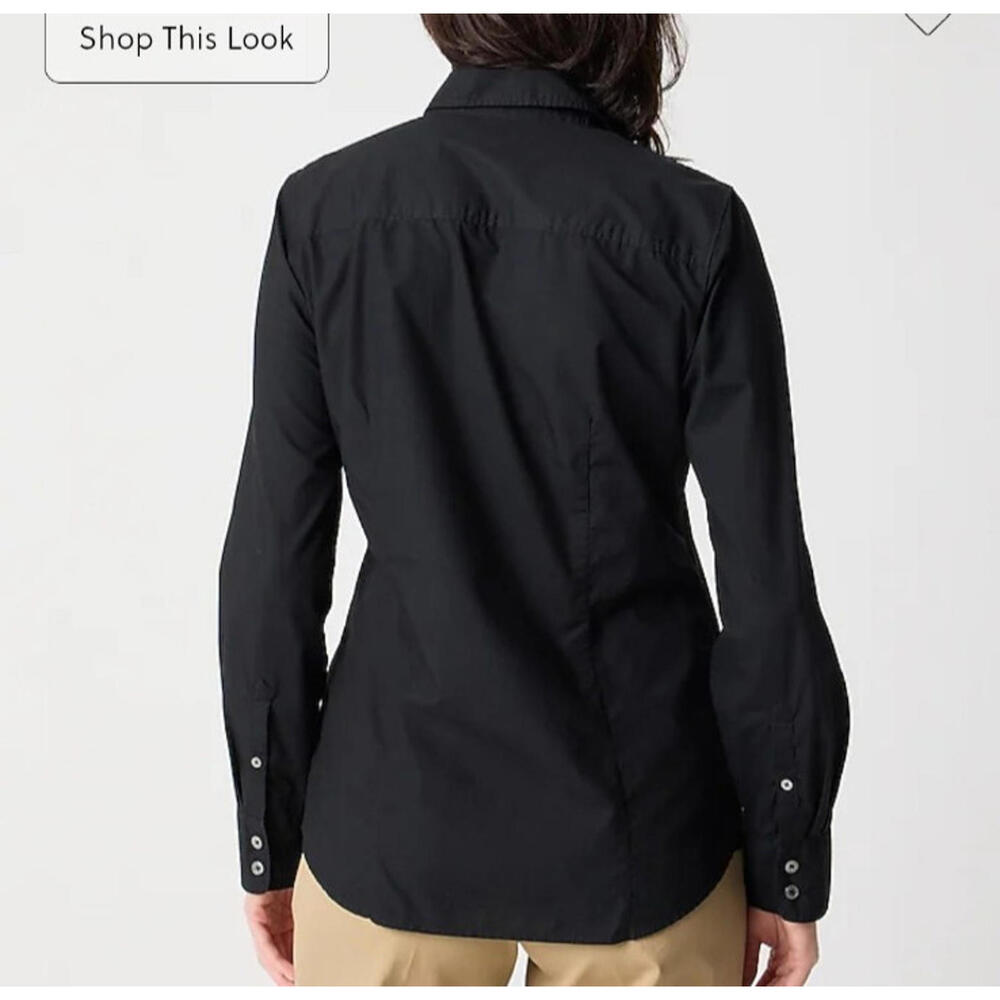 J.CREW Black Button-up Cotton Poplin Shirt In Signature Fit Size Large NWT - Picture 3 of 6